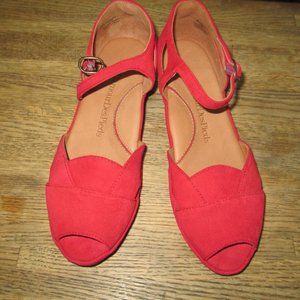 L'Amour Des Pieds Women's Red Suede Wedge San…